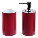 Gedy YU580-53 Ruby Red Fashionable 2 Piece Bathroom Accessory Set